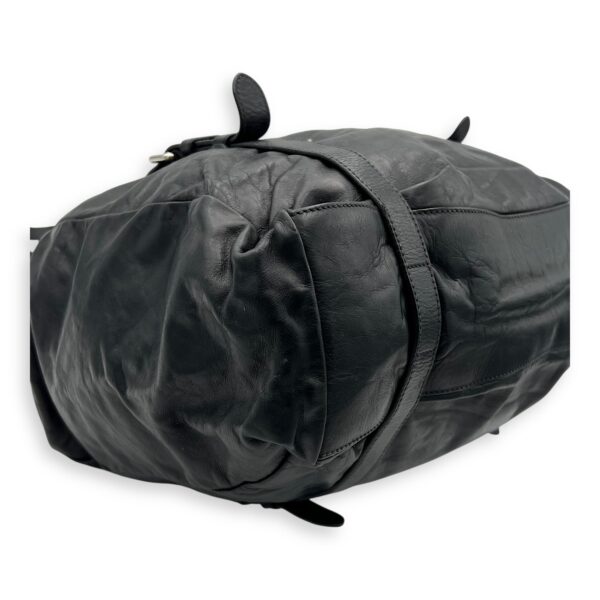 Frame Shoulder Bag Black in Calfskin, Silver hardware - Image 11