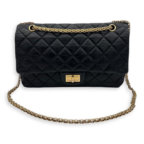 2.55 227 Black Shoulder Bag in Calfskin, Gold hardware - Image 12
