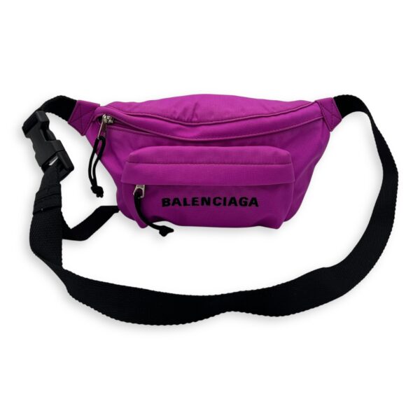 Logo Belt Bag Pink in Canvas, Silver hardware - Image 11