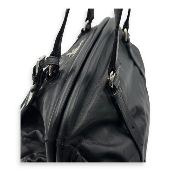 Frame Shoulder Bag Black in Calfskin, Silver hardware - Image 8