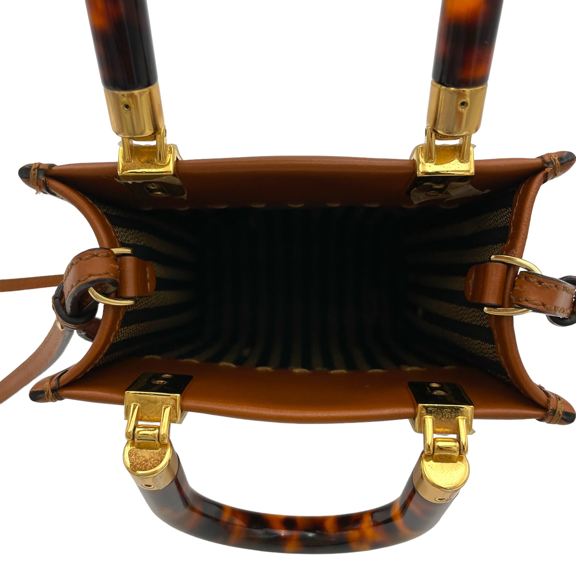 Sunshine Shopper Mini Brown Top Handle Bag in Calfskin, Gold hardware - Image 12