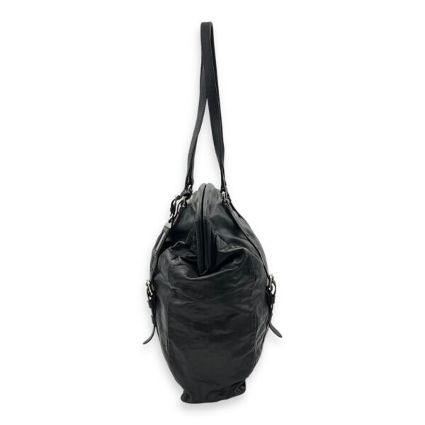 Frame Shoulder Bag Black in Calfskin, Silver hardware - Image 4