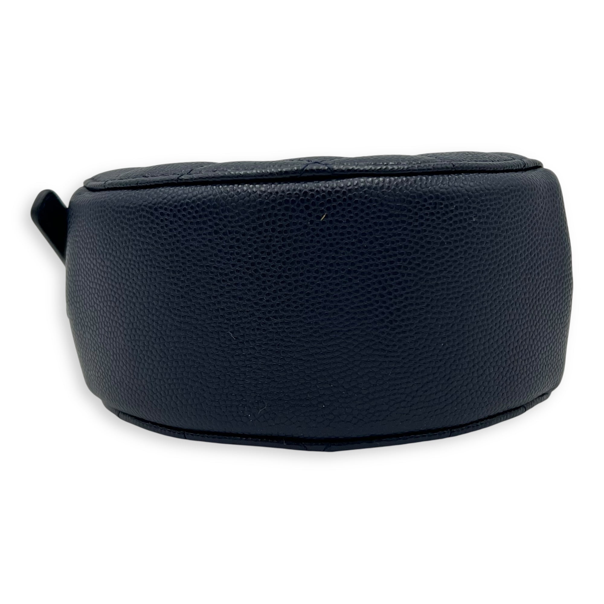 Round CC Crossbody Bag Blue in Caviar Leather, Gold hardware - Image 6