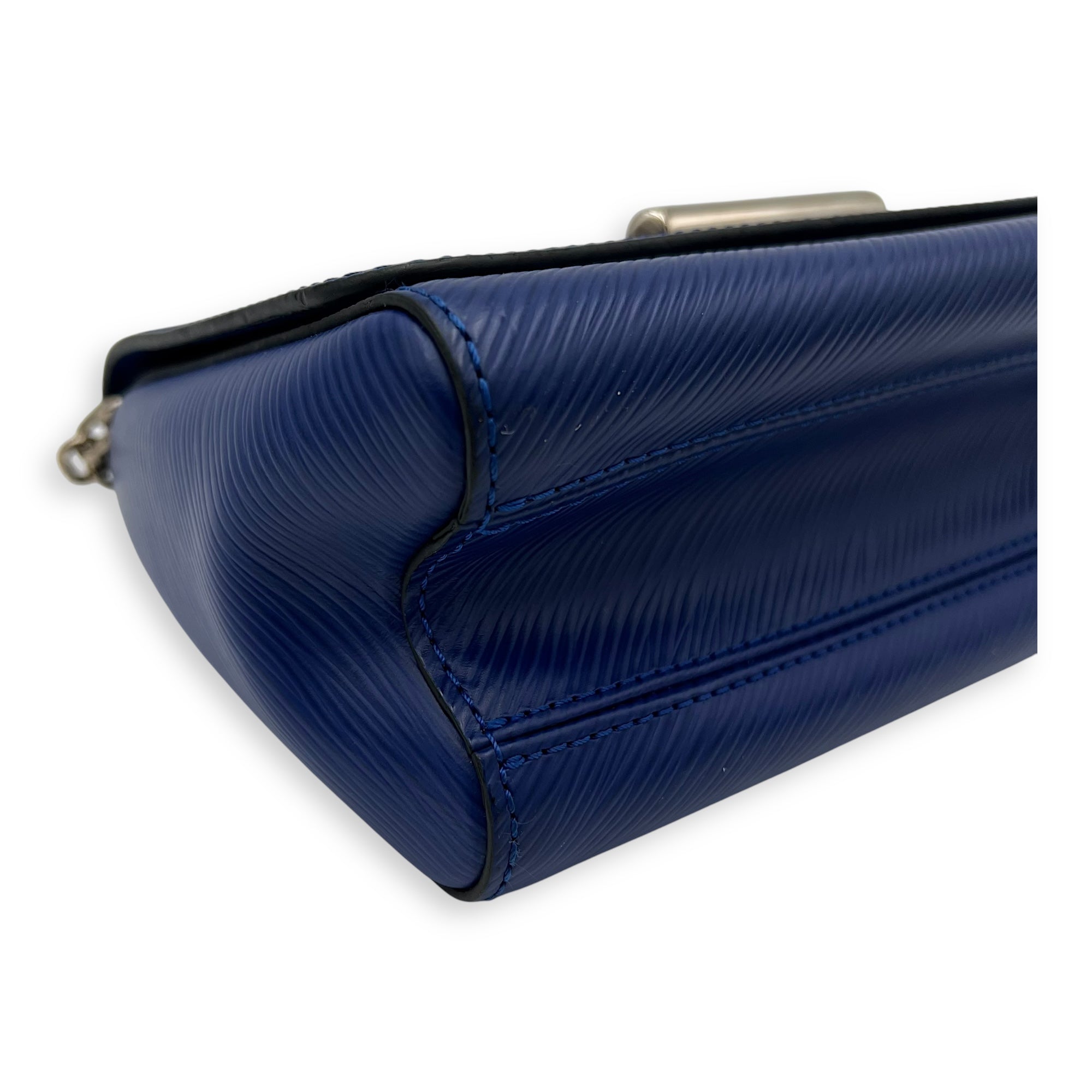 Twist PM Blue Shoulder Bag in Epi Leather, Gold hardware - Image 9