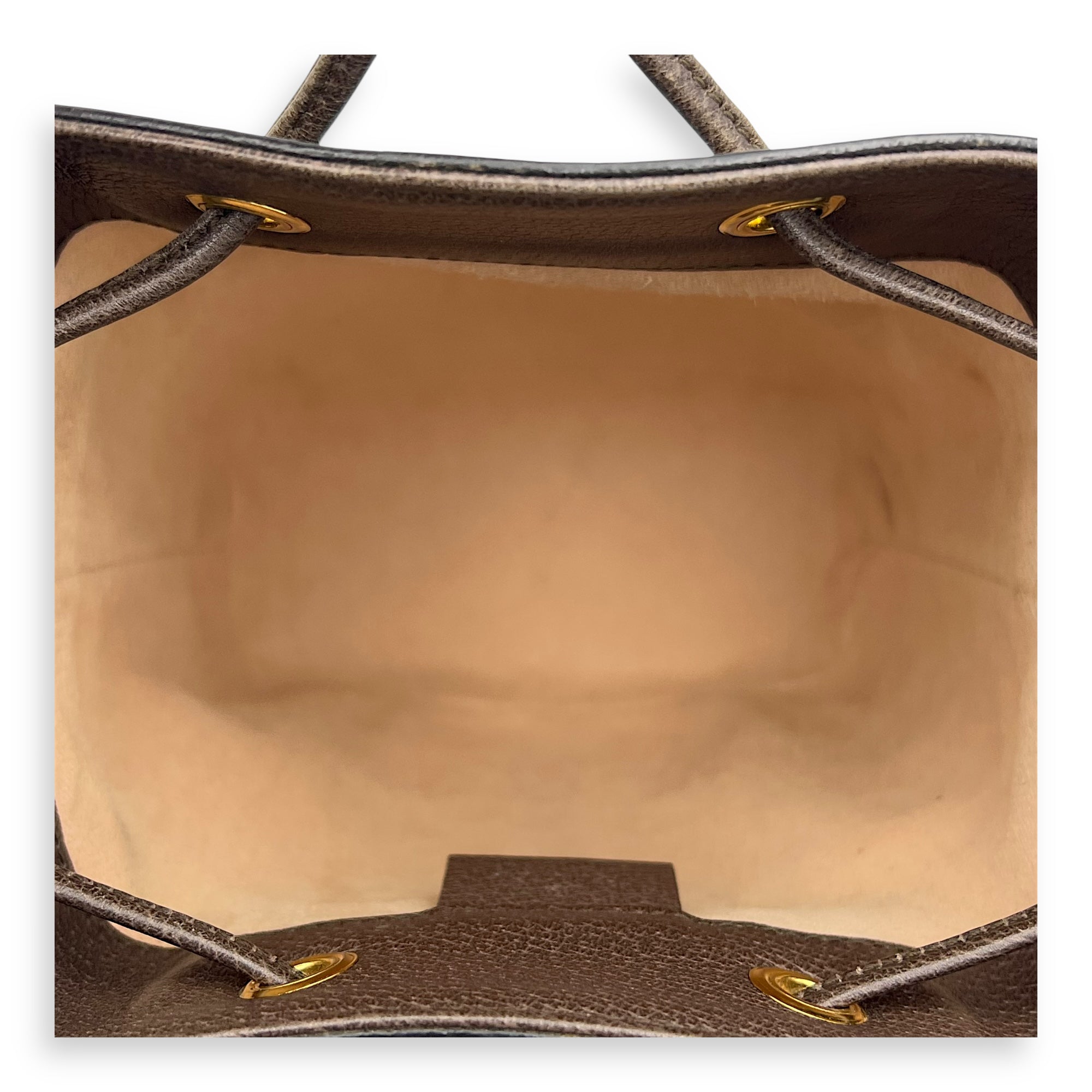 Ophidia Brown Bucket Bag in Monogram Coated Canvas, Gold hardware - Image 7