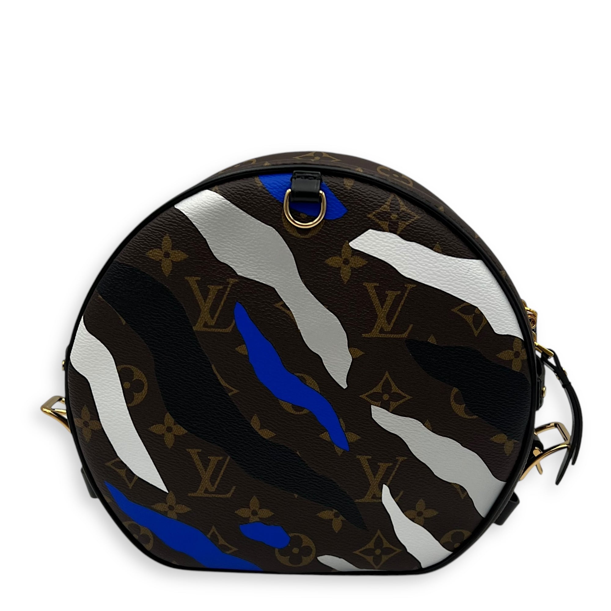 X LOL Boite Chapeau Souple MM Brown Crossbody Bag in Monogram Coated Canvas, Gold hardware
