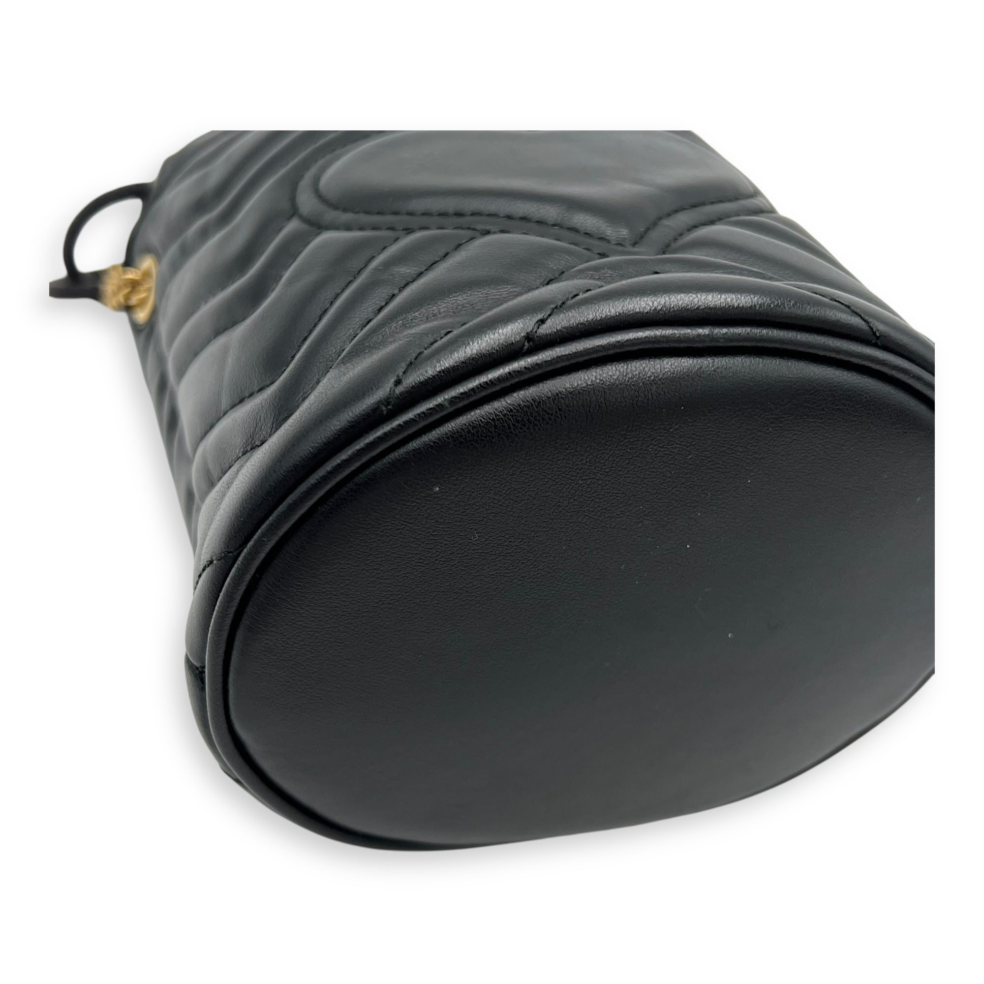 GG Bucket Bag Black in Calfskin, Gold hardware - Image 11
