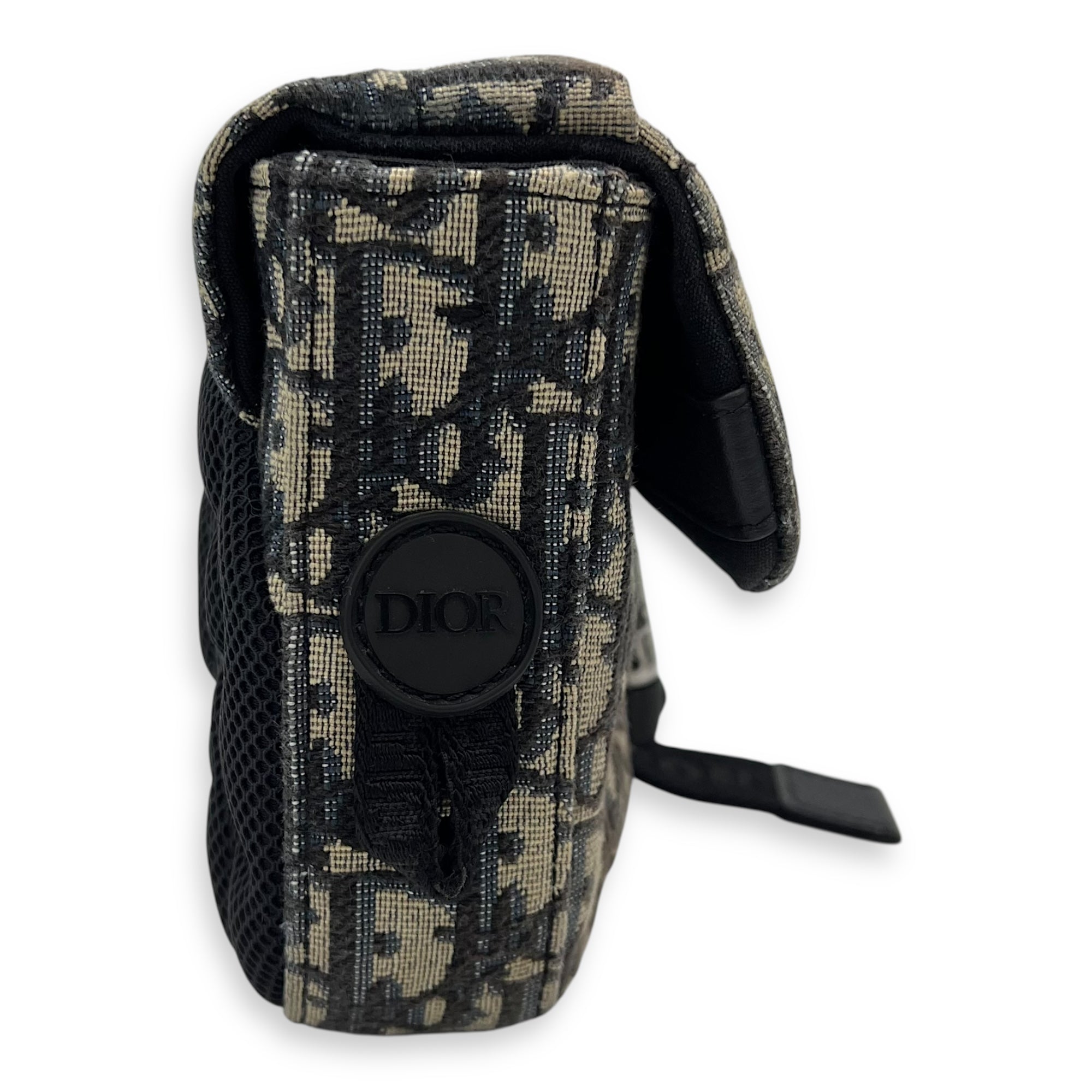 Oblique Blue Crossbody Bag in Jacquard, Silver hardware - Image 4