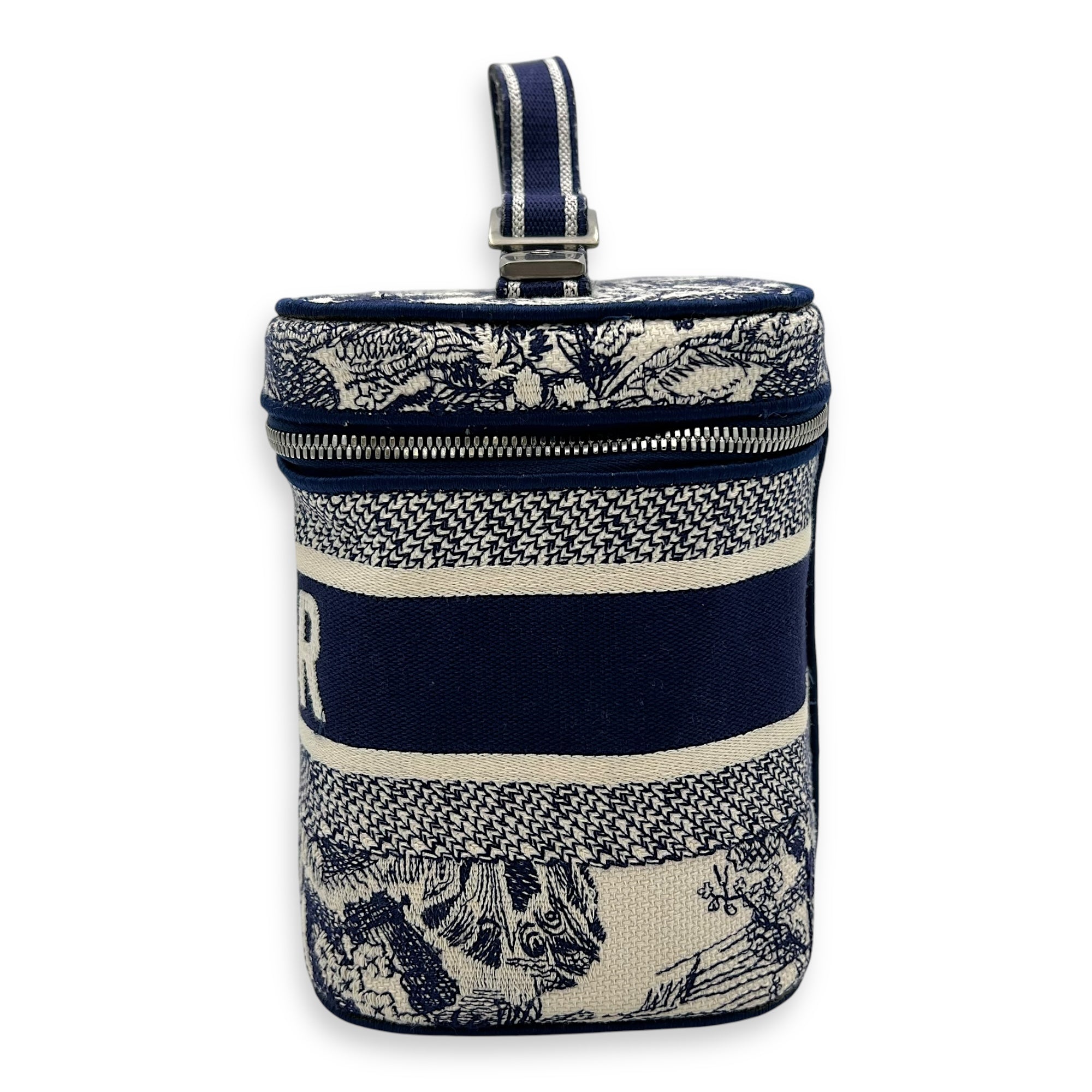 Vanity Top Handle Bag Blue in Jacquard, Gold hardware - Image 5