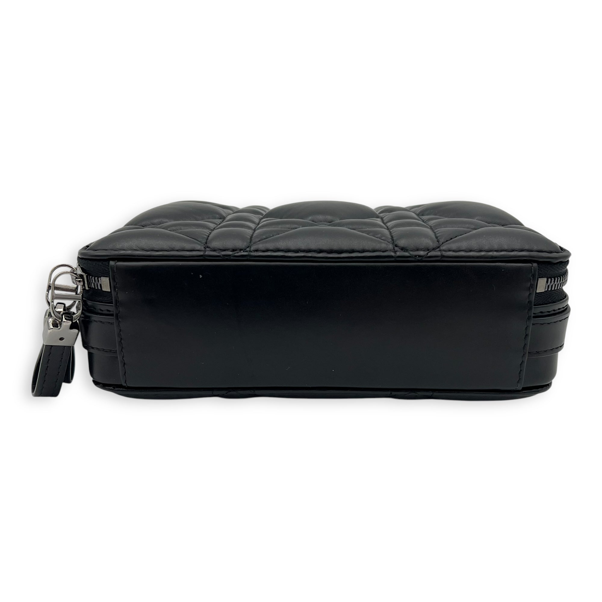Caro Shoulder Bag Box Black in Calfskin, Gunmetal hardware - Image 6