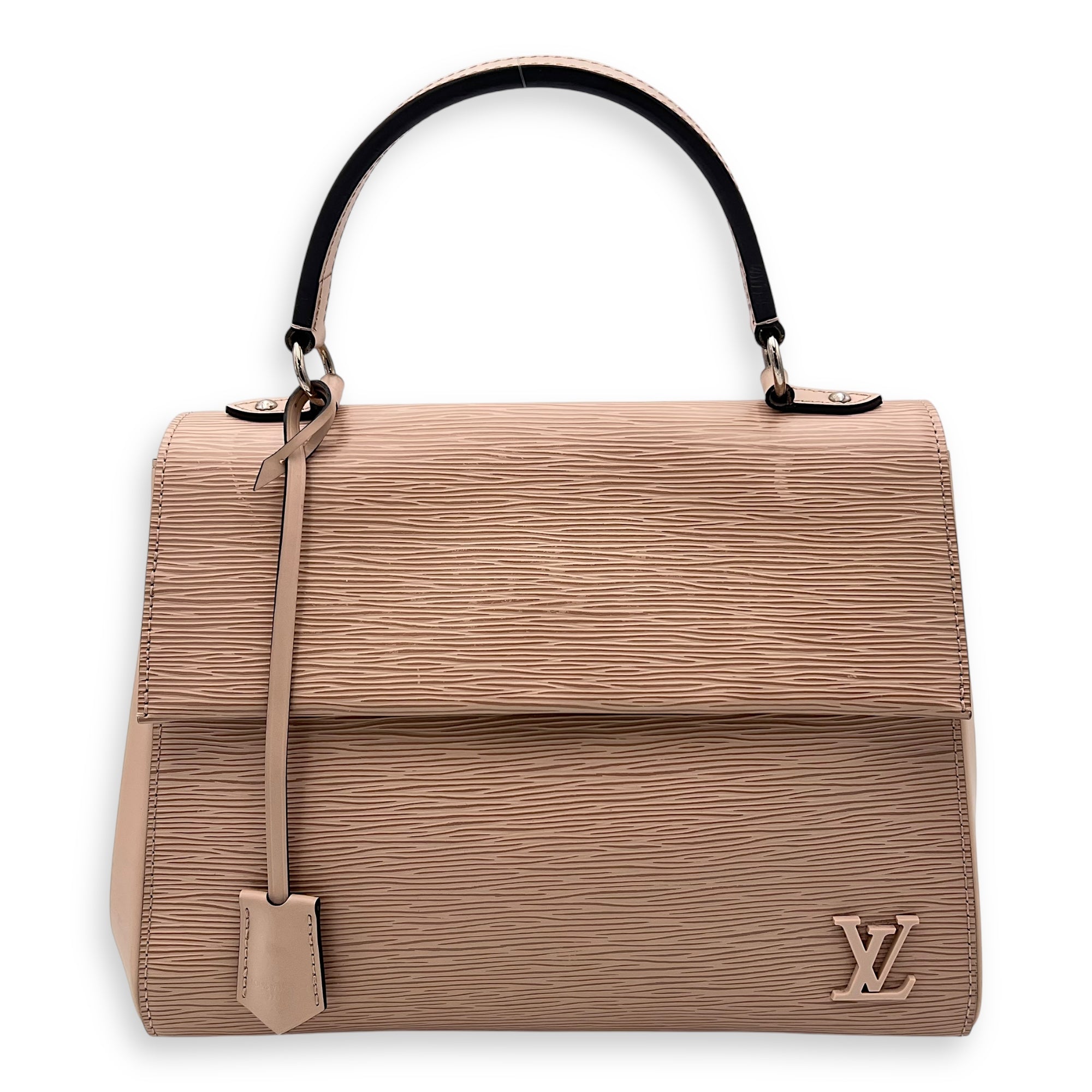 Cluny MM Top handle bag in Epi leather, Silver Hardware