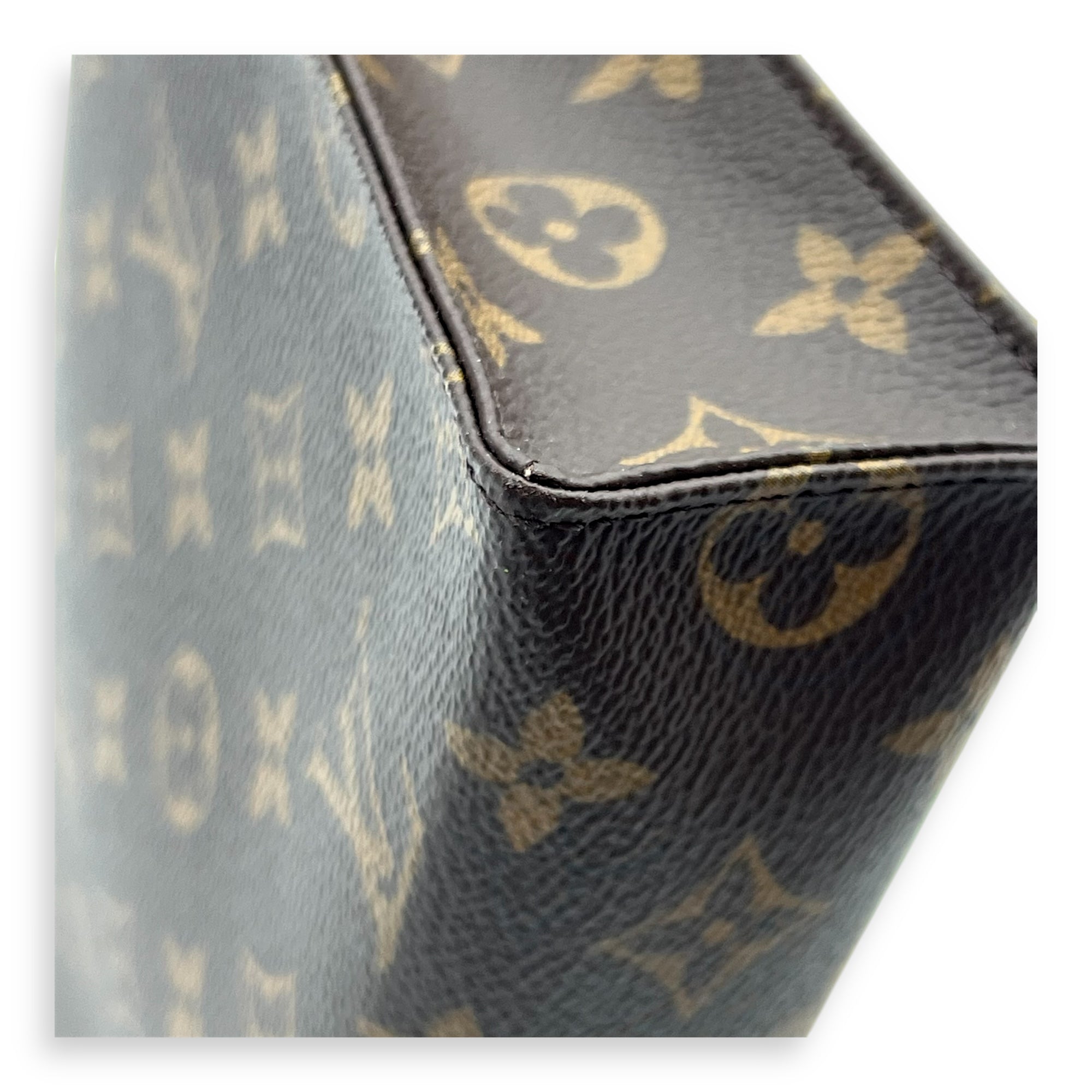 Pochette Pouch Brown in Monogram Coated Canvas, Gold hardware - Image 9