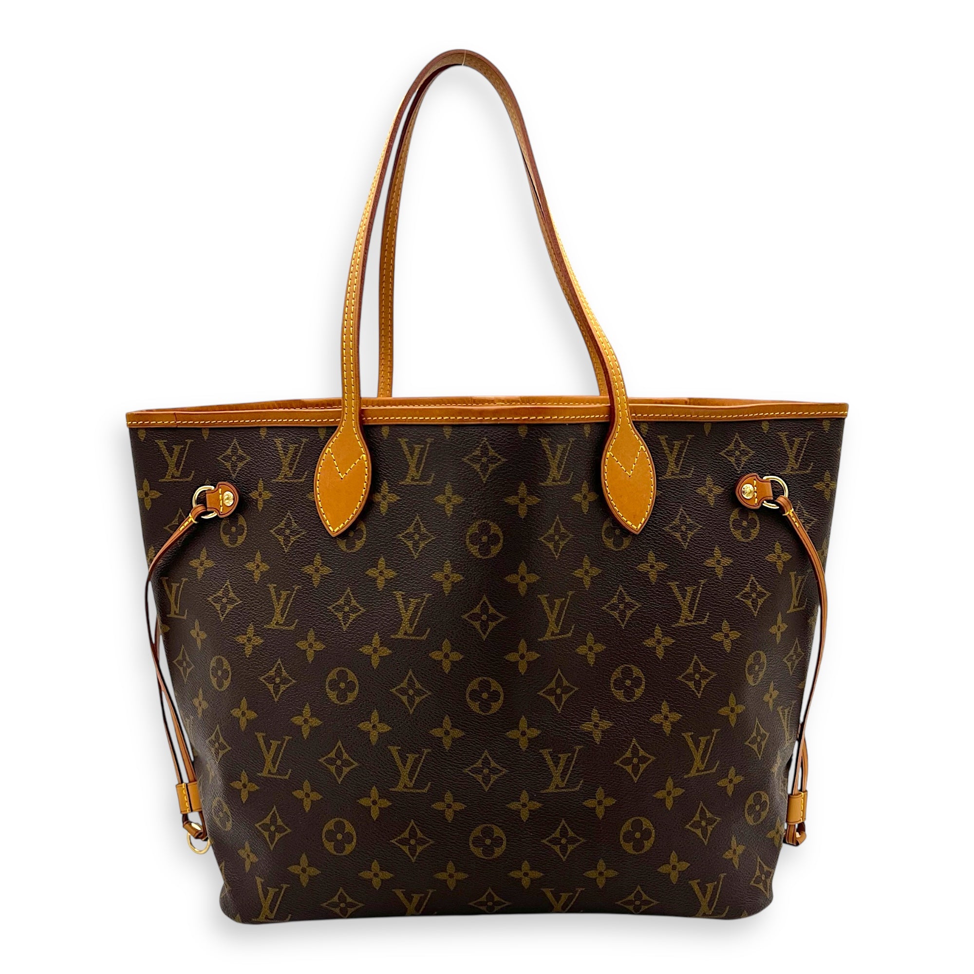 Neverfull MM Brown Tote Bag in Monogram Coated Canvas, Gold hardware - Image 3