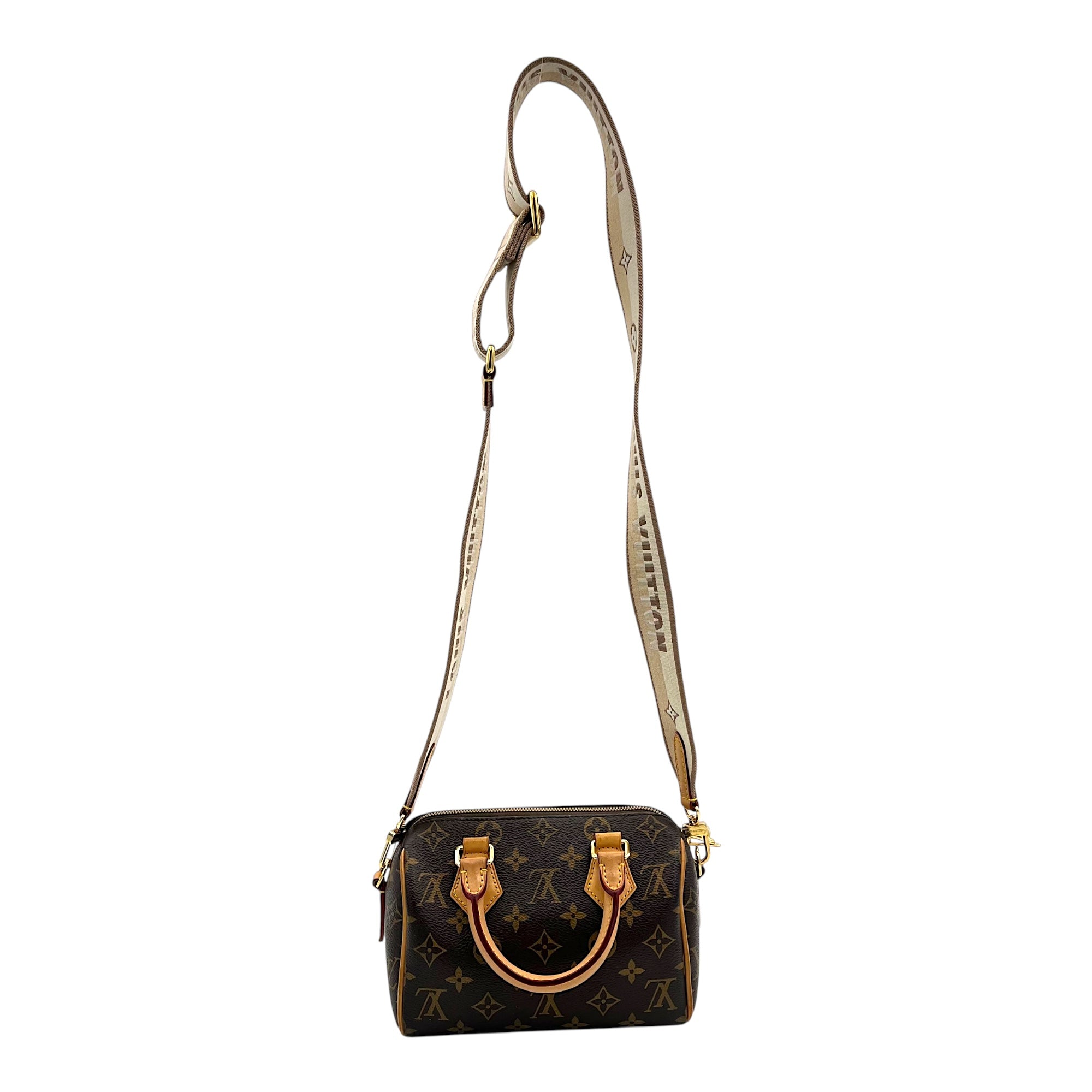 Speedy Top Handle Bag 20 Brown in Monogram Coated Canvas, Gold hardware - Image 14