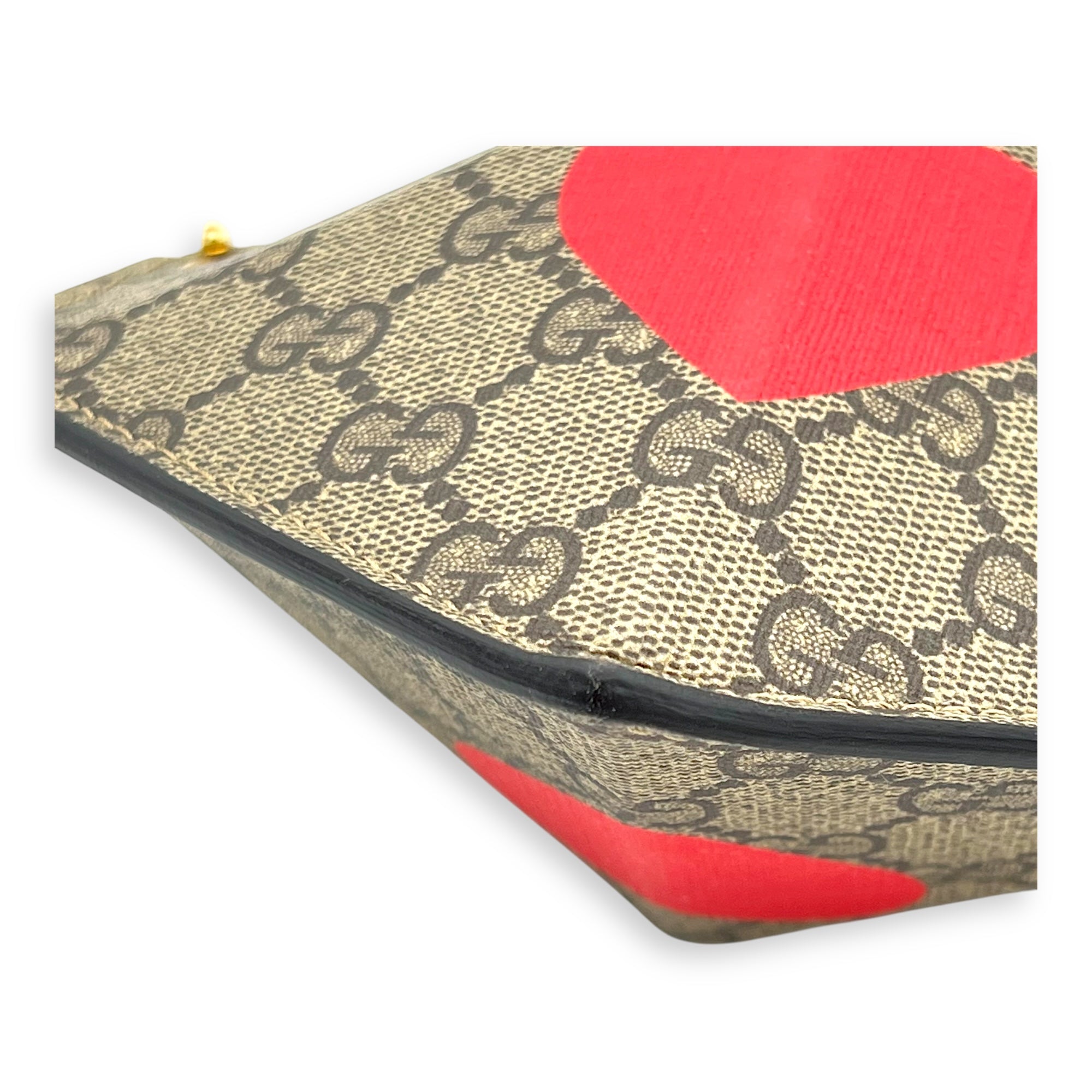 Supreme Heart Love Chain Shoulder Bag Beige in Coated Canvas, Gold hardware - Image 8