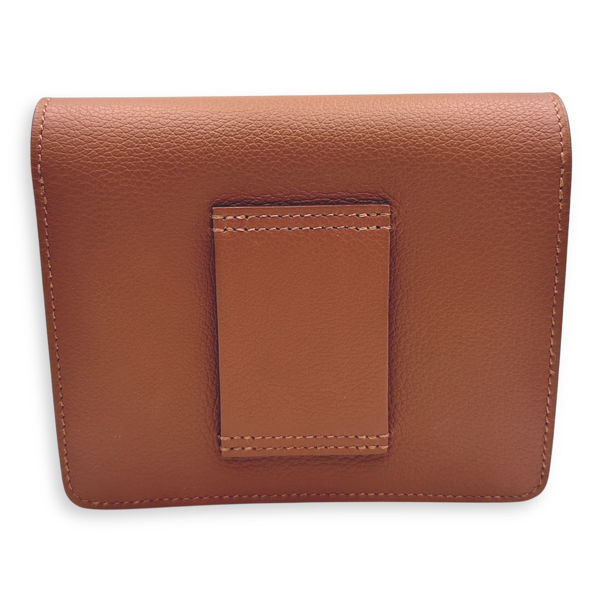 Roulis Slim Gold/ Vert Fizz Wallet in Evercolor, Permabrass hardware - Image 3