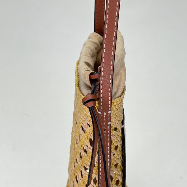 Cylinder Pouch Brown Crossbody Bag in Raffia - Image 7
