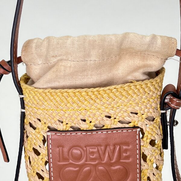 Cylinder Pouch Brown Crossbody Bag in Raffia - Image 6