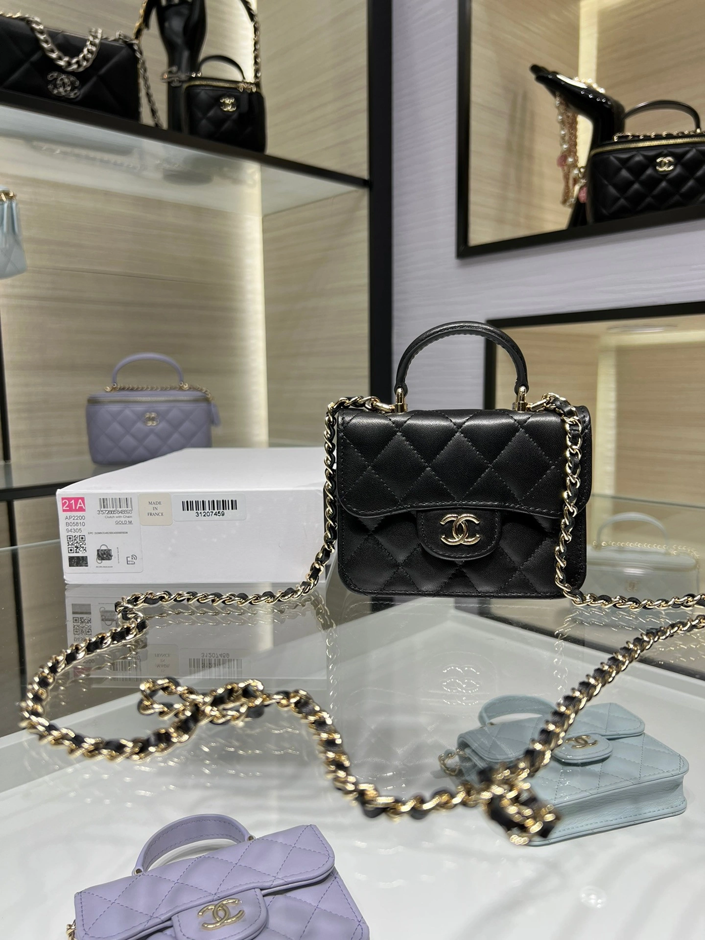 CHANEL FLAP COIN PURSE WITH CHAIN NewStyle 1321 - Image 3