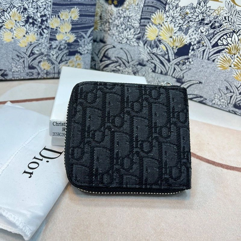 AllSeason 2132 Dior Zipped Wallet Oblique Motif Canvas Black - Image 3