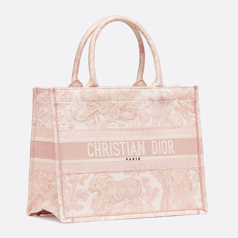 AllSeason 2392 Dior Book Tote In Toile De Jouy Motif Canvas Pink - Image 3