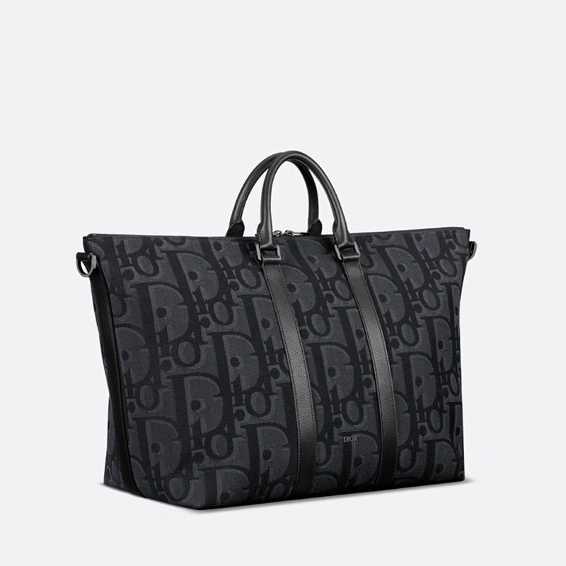 AllSeason 5109 Dior Weekender 40 Bag In Maxi Oblique Motif Canvas Black - Image 3