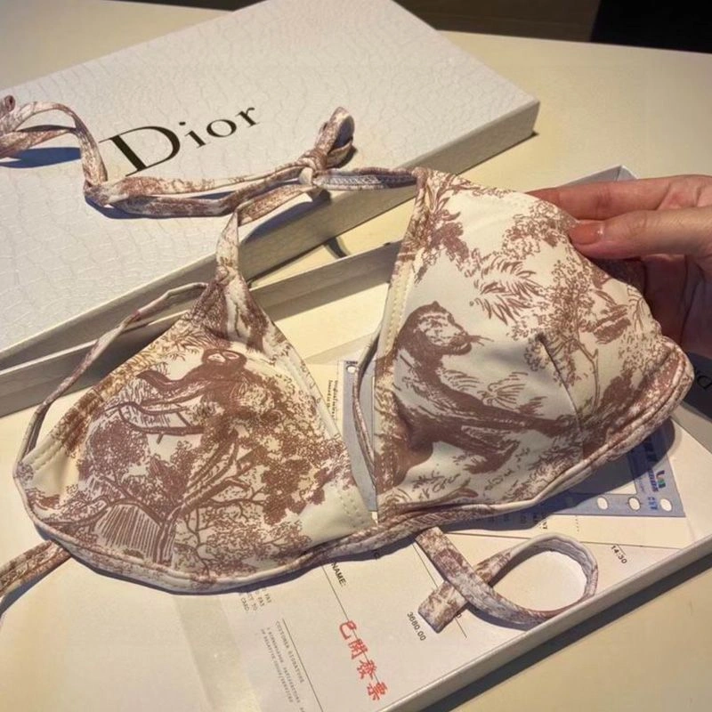 BestValue 5564 Dior Bikini Women Toile De Jouy with Bee CD Motif Lycra White - Image 3