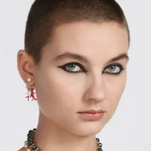 BestValue 9739 Dior Tribales Earrings Metal, Pearls, Freshwater Pearl and Lacquer Coral Gold Red