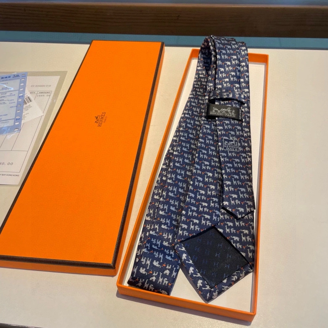 Breathable 9554 Hermes Necktie For Men - Image 4