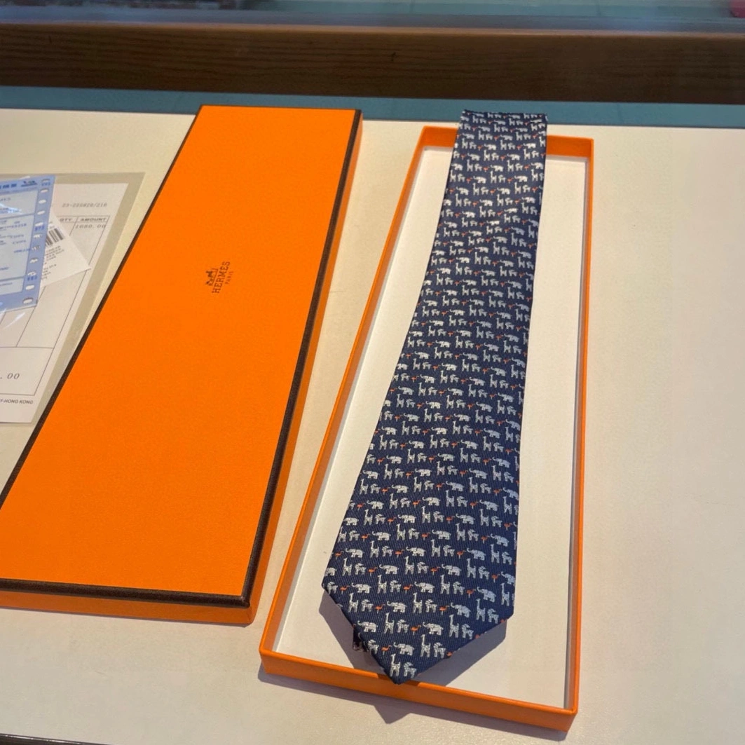 Breathable 9554 Hermes Necktie For Men - Image 5