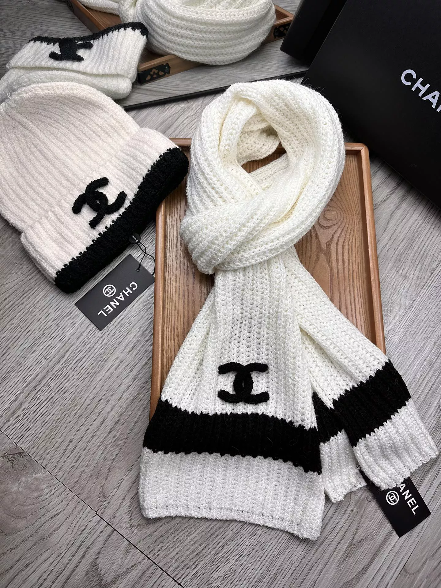 Comfortable 5781 Chanel Hat and Scarf Set - Image 5