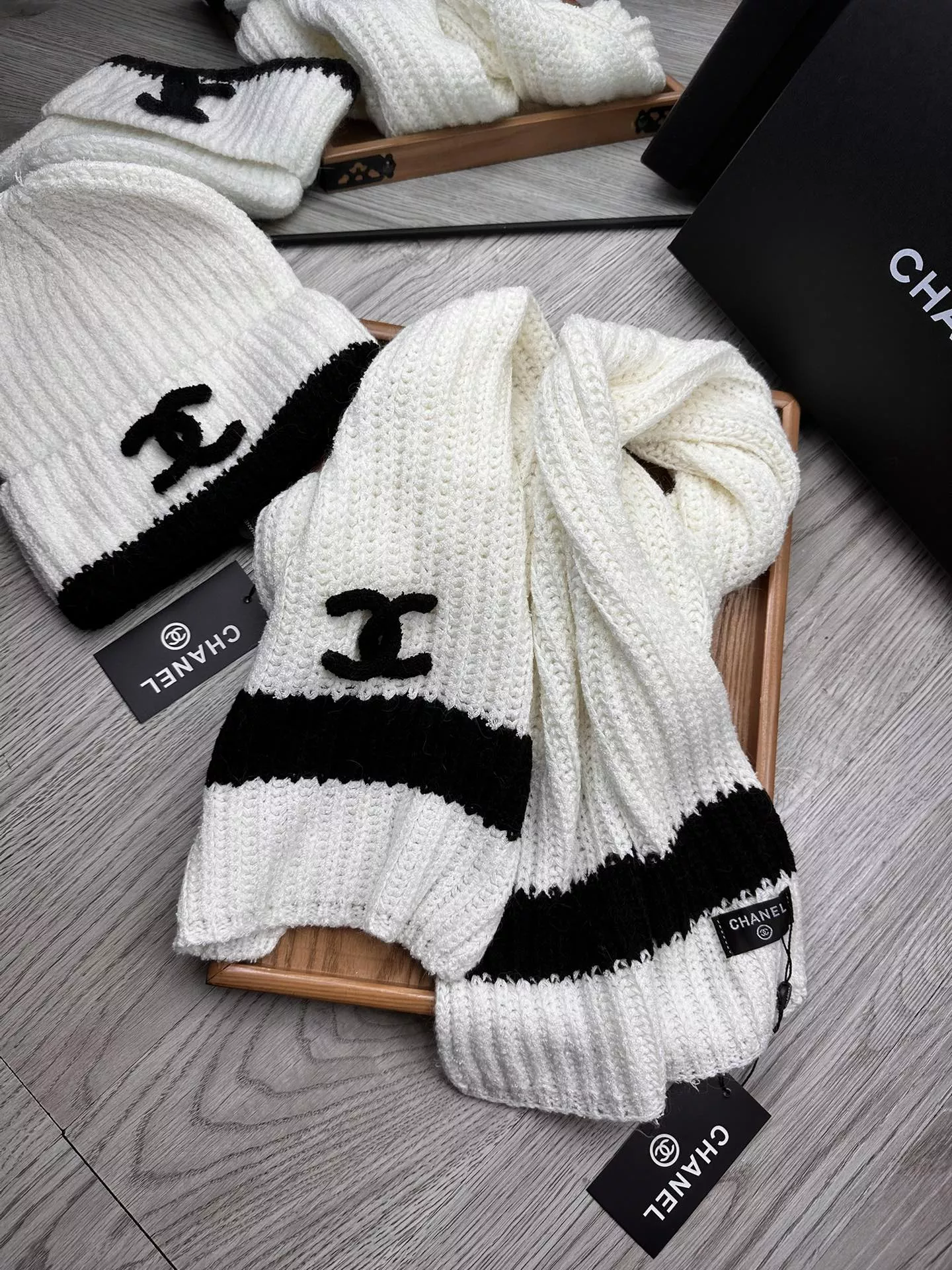 Comfortable 5781 Chanel Hat and Scarf Set - Image 6