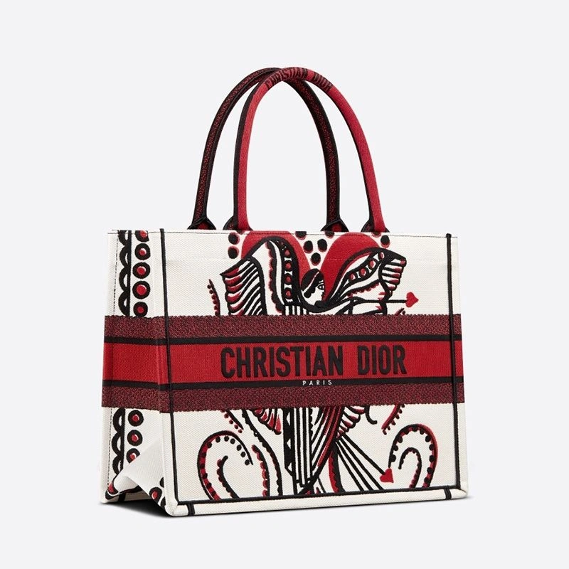 Dior Book Tote Cupidon Motif Canvas White AllSeason 2562 - Image 3