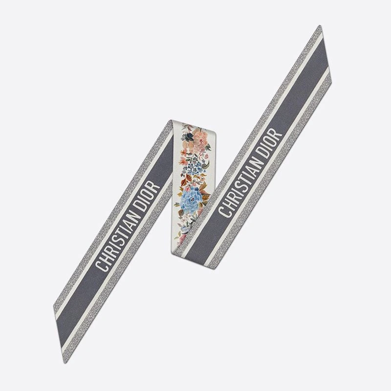 Dior Mitzah Twill In Jardin d'Hiver Motif Silk White Comfortable 8620 - Image 3