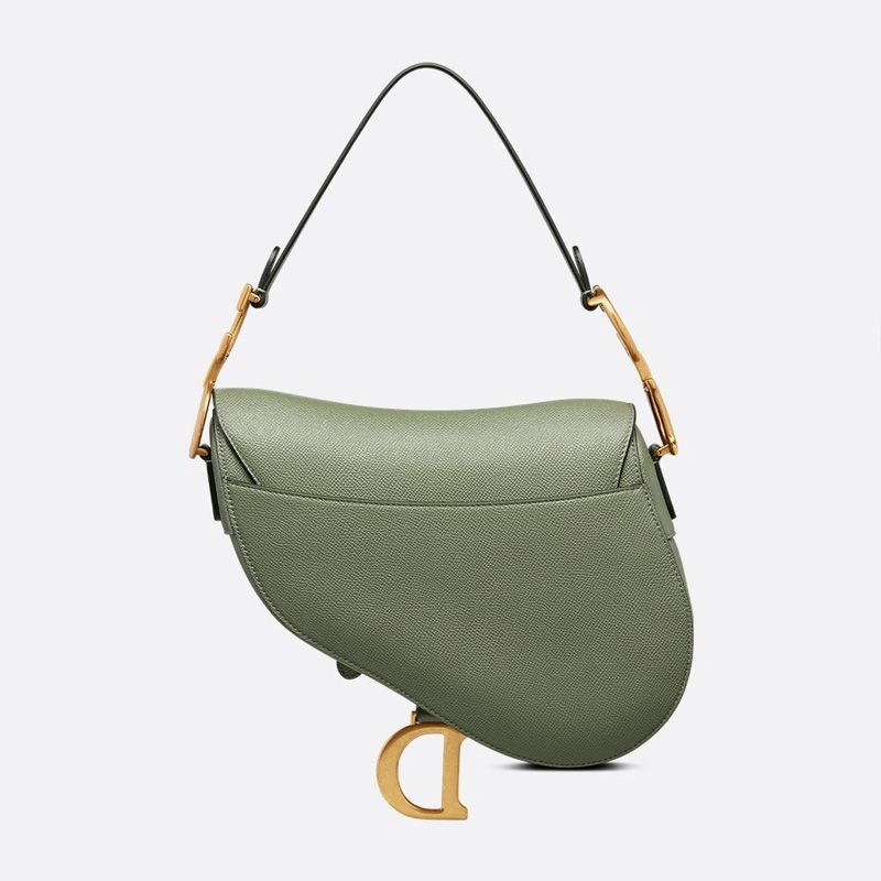 Dior Saddle Bag with Strap In Grained Calfskin Green Popular 8624 - Image 3