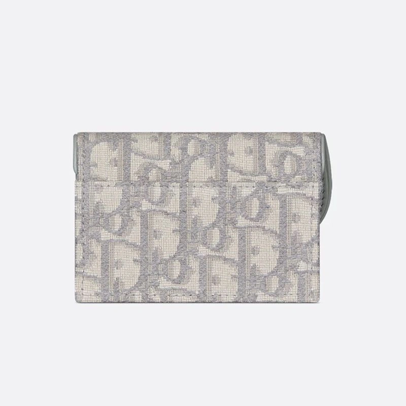 Dior Saddle Bloom Card Holder In Oblique Motif Canvas Grey Trendy 3982 - Image 3