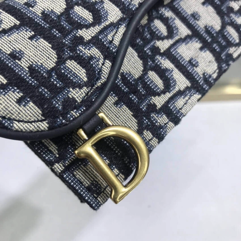 The Saddle Dior Saddle Flap Card Holder Blue Oblique Jacquard - Image 9