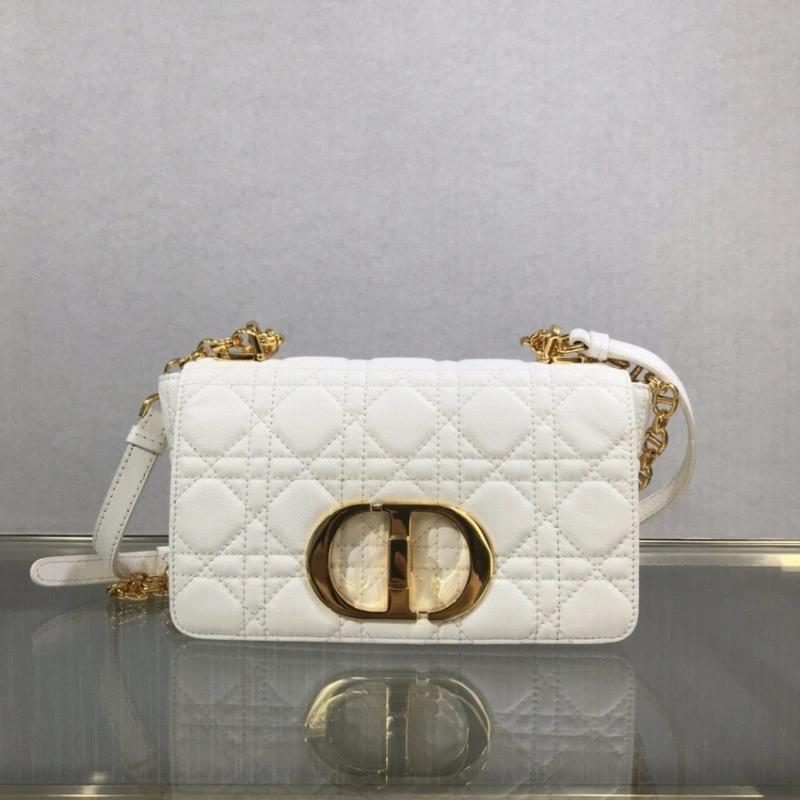 20 x 12 x Dior Small Caro Bag White Supple Cannage Calfskin - Image 3