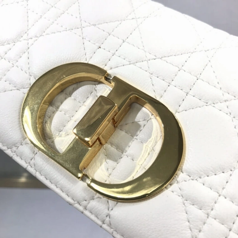 20 x 12 x Dior Small Caro Bag White Supple Cannage Calfskin - Image 8