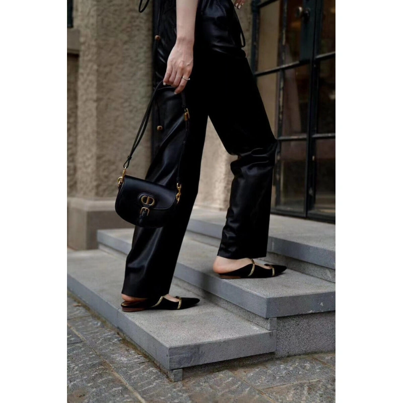 'Christia Dior Small Dior Bobby Bag Black Box Calfskin - Image 3