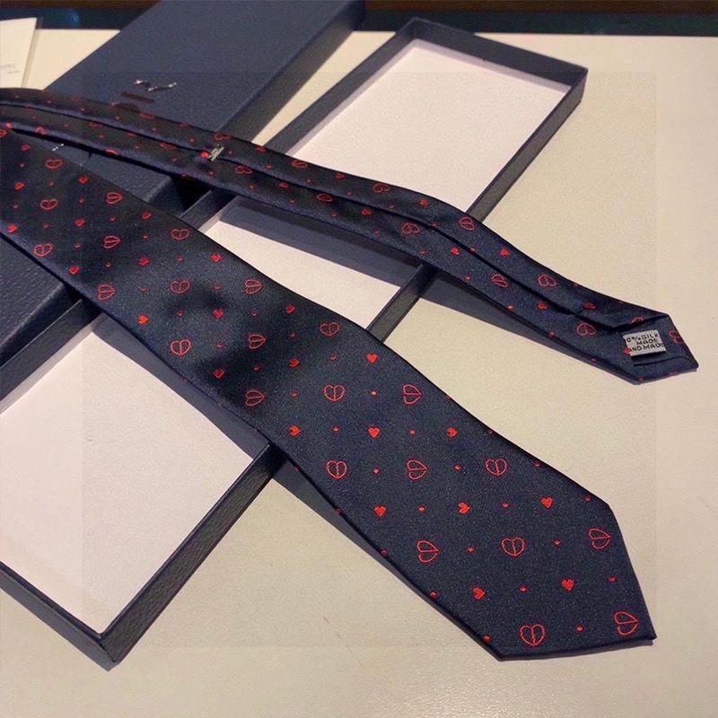 Dior Tie Coeur Hearts Motif Silk Blue StreetReady 1097 - Image 3
