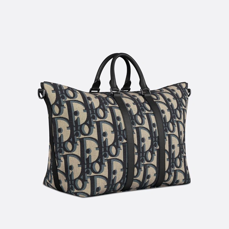 Dior Weekender 40 Bag In Maxi Oblique Motif Canvas Blue BestValue 2709 - Image 3