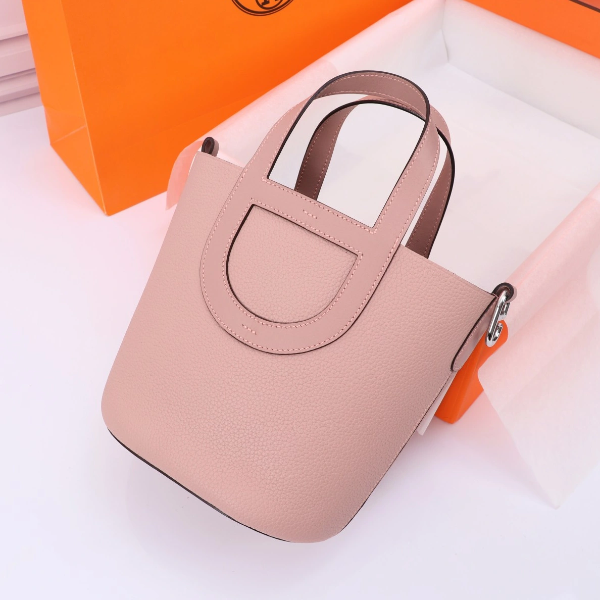 Durable 2775 Hermes AAA Quality Handbags In Silver For Women - Image 3