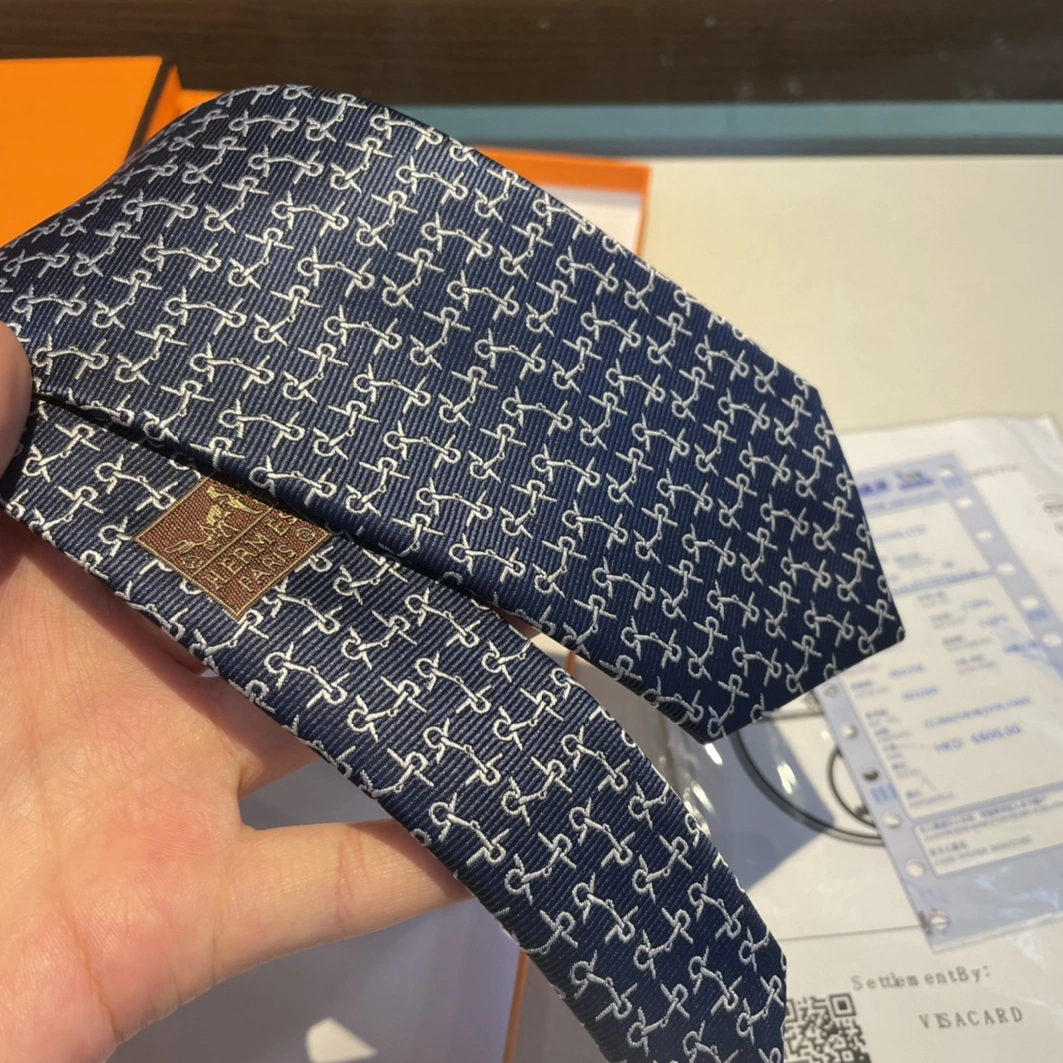 Hermes Necktie For Men Breathable 6352 - Image 5