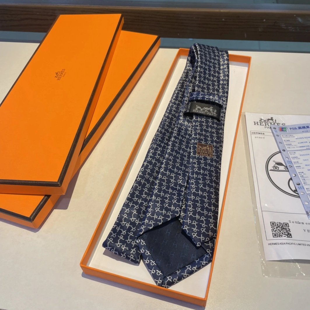 Hermes Necktie For Men Breathable 6352 - Image 7