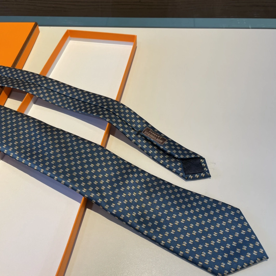 Hermes Necktie For Men Compact 962 - Image 5