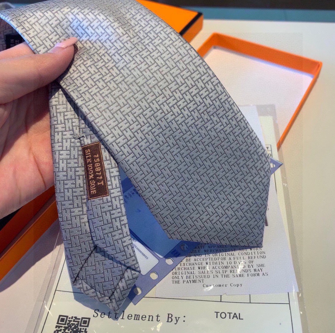 Hermes Necktie For Men Versatile 1807 - Image 4
