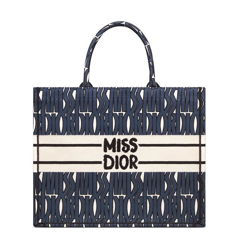 HighQuality 5296 Dior Book Tote In Miss Dior Allover Motif Canvas Blue - Image 3