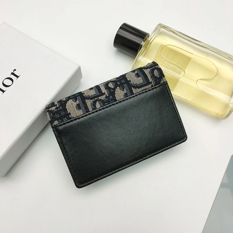HighQuality 9265 Dior Saddle Flap Card Holder Half Oblique Motif Canvas Black - Image 3