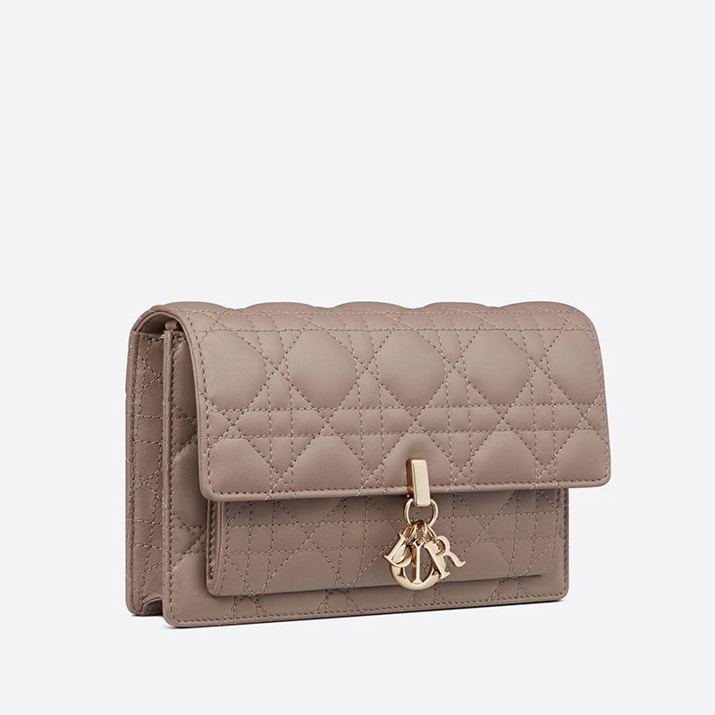Lady Dior Chain Pouch Cannage Lambskin Khaki EasyMatch 6549 - Image 3